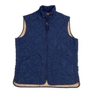 J.Crew Quilted Vest Authentic Outerwear Blue Full ZIp Sz Medium